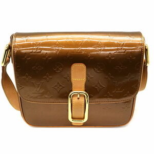 Louis Vuitton Christie Shoulder Bag Monogram Vernis Bron White Brown